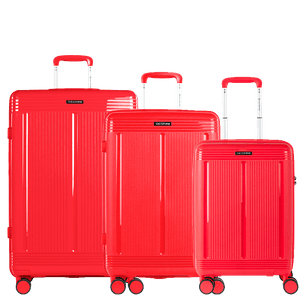 Kit 3 Malas de Viagem Grande, Média e Bordo PP Pulse - Vermelho