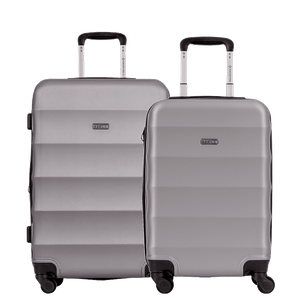 Kit 2 Malas de Viagem Média e Bordo Waves - Prata