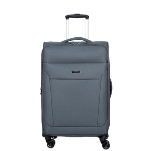 Mala de Viagem Média Sestini Ultralight Plus com Rodas duplas 360°, Zíper Expansível e Cadeado TSA - Cinza