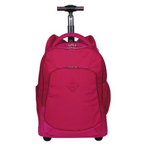 Kit Mochila Carrinho 2 Compartimentos e Lancheira 2 Compartimentos Sestini Crinkle Rosa - Pink