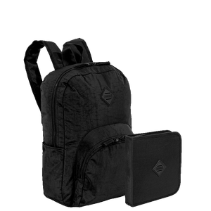 Kit  Mochila Grande Sestini Happy Crinkle e Estojo Artistico - Preto