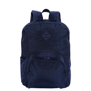 Kit  Mochila Grande Sestini Happy Crinkle e Estojo 2 Compartimentos - Azul