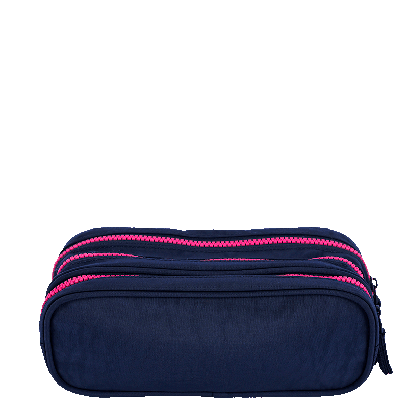 Estojo 3 Compartimentos Crinkle - Azul Neon