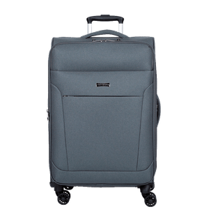 Mala de Viagem Grande Sestini Ultralight Plus com Rodas duplas 360°, Zíper Expansível e Cadeado TSA - Cinza