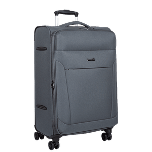 Mala de Viagem Grande Sestini Ultralight Plus com Rodas duplas 360°, Zíper Expansível e Cadeado TSA - Cinza