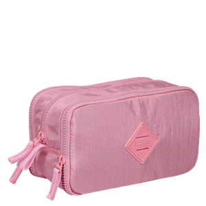 Estojo Box Especial 3 Compartimentos Metálica Rosa