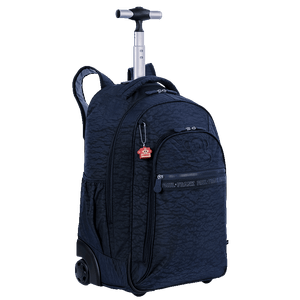 Mochila Carrinho 2 Compartimentos Paul Frank Classics - Azul Marinho