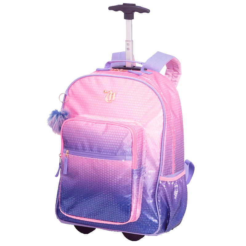 Mochila de Carrinho Capricho Paetê - Rosa com Lilás | Sestini