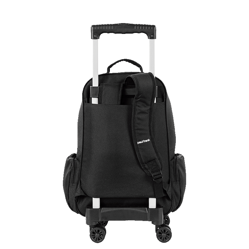 Mochila Carrinho Externo 4 Rodas Paul Frank Casual - Preto
