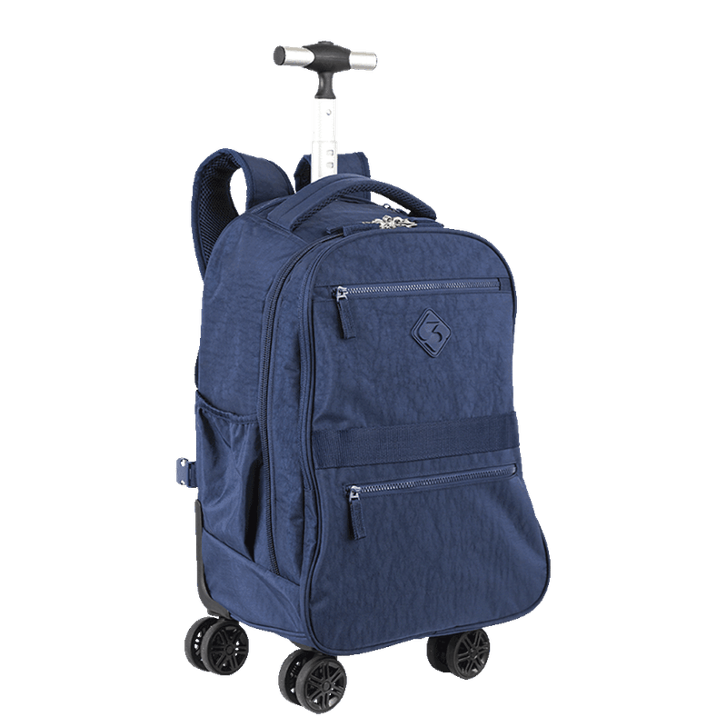 Rollin’ Mochila Carrinho 4 Rodas Duplas Sestini Rolling Crinkle - Azul
