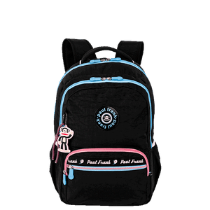 Mochila 2 Compartimentos Paul Frank Fun - Preto e Rosa