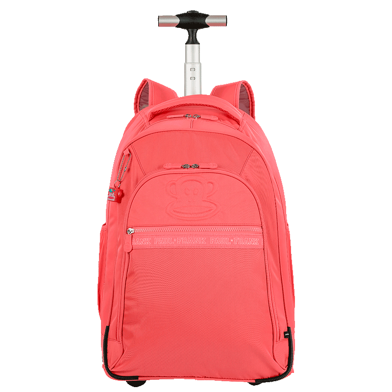 Mochila Carrinho 2 Compartimentos Paul Frank Classics Neon Laranja