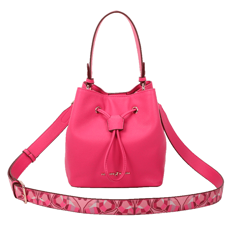 Bolsa Bucket Média Fellipe Krein Ss23 Butterfly Fk613 Liso - Rosa