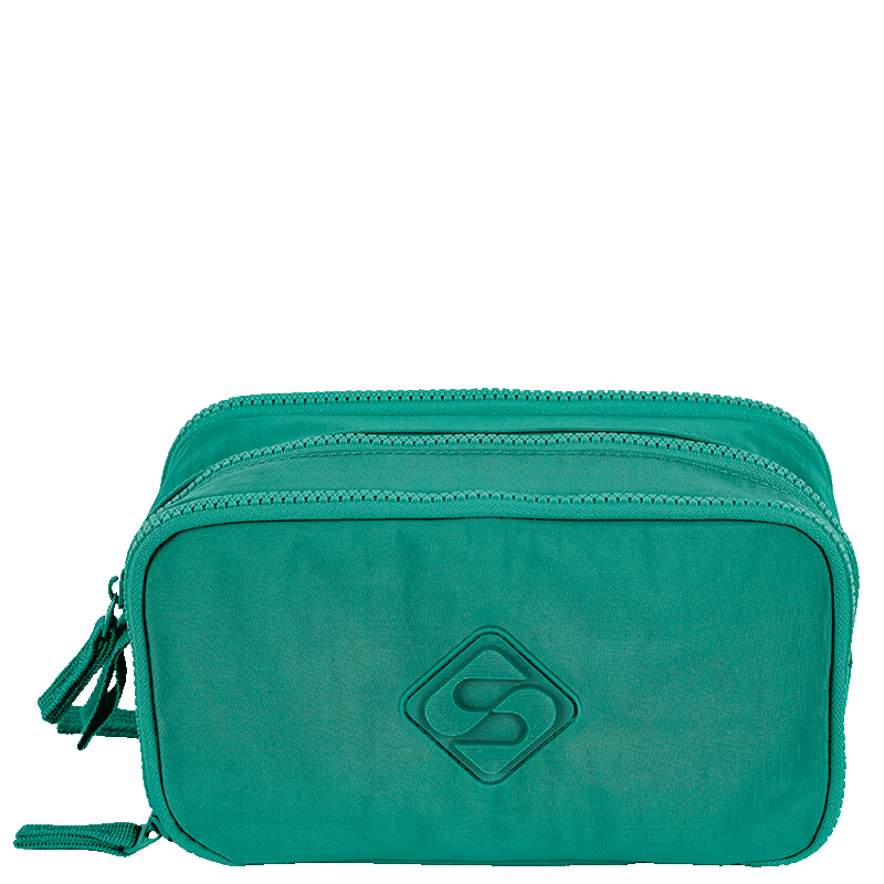 Estojo Box Especial 3 Compartimentos Crinkle Verde - Jade
