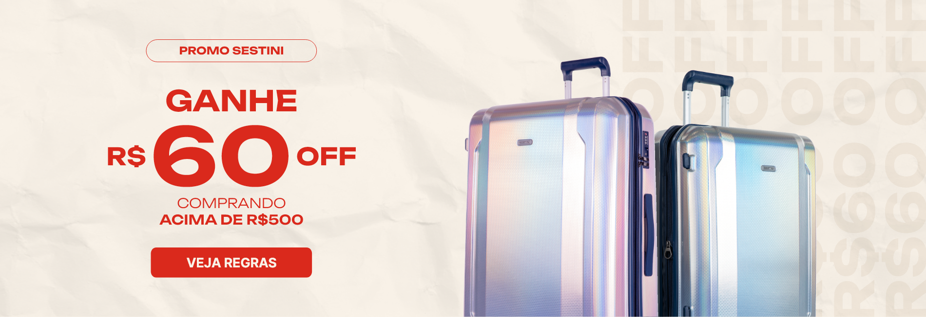 Ganhe R$60off comprando acima de R$500