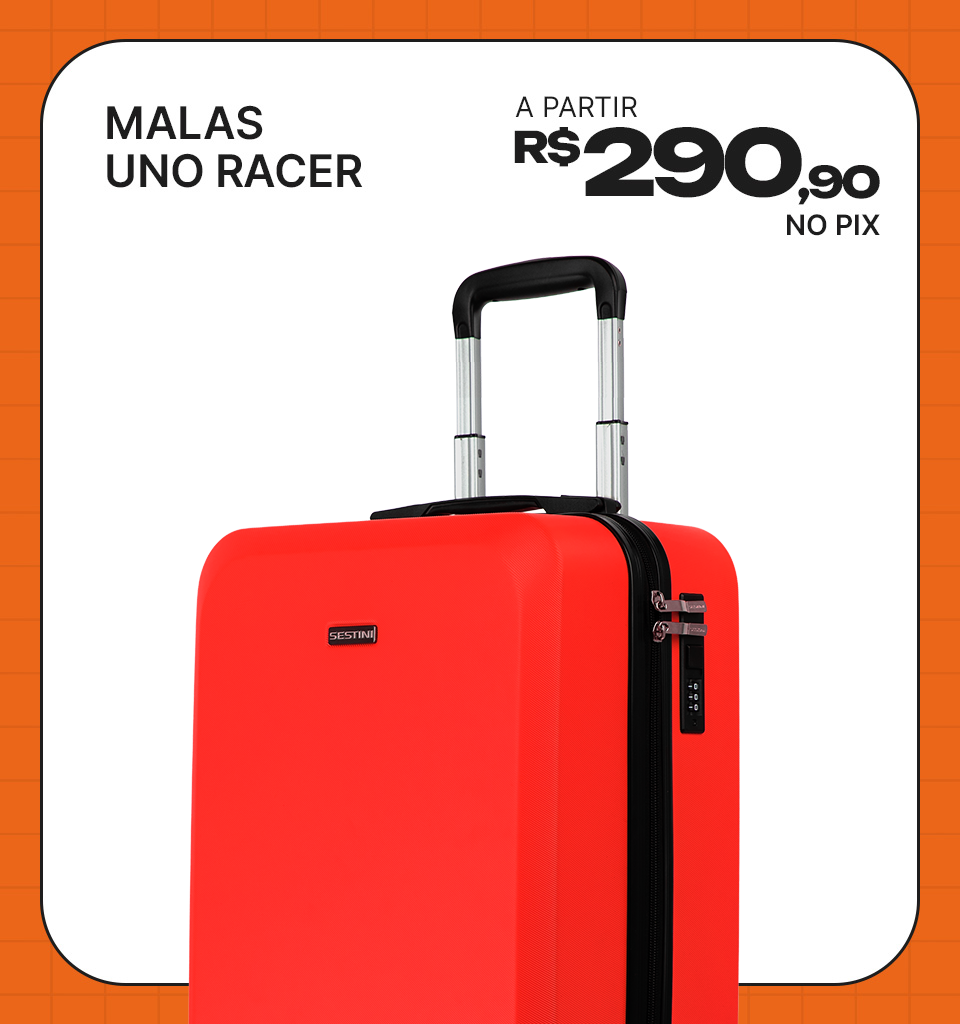 Linha de Malas Sestini UNO RACER a partir de R$ 290,90 no pix