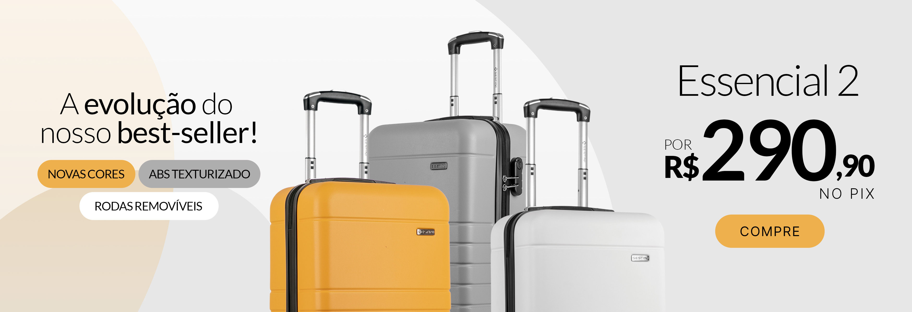 Lançamento | Mala Bordo Essencial 2 com rodas retráteis