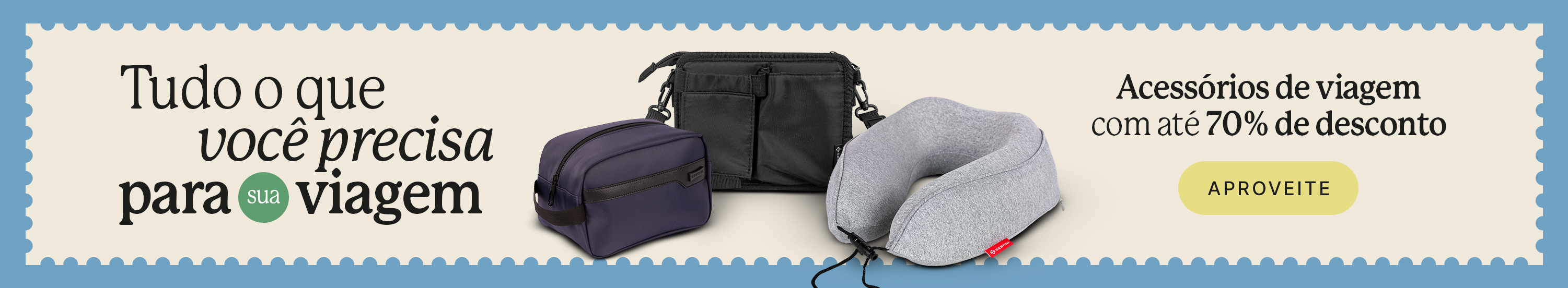 Tudo o que você precisa para viagem - Acessórios de viagem com até 70% de desconto